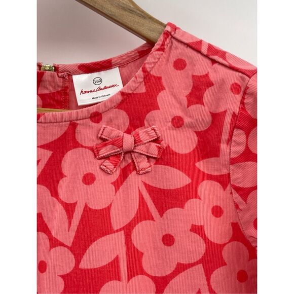 Hanna Andersson Kids Girls Dress Size 16 Pink Floral Corduroy 3/4 Sleeve - Picture 4 of 13